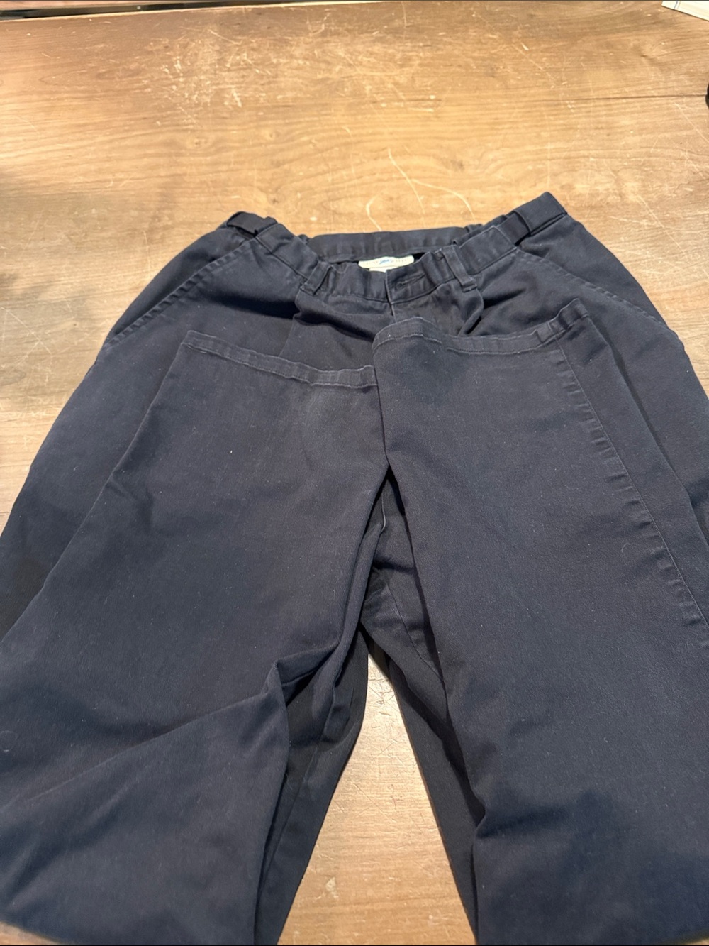 WoMen's Navy Elastic-Waist Casual Pants (off)